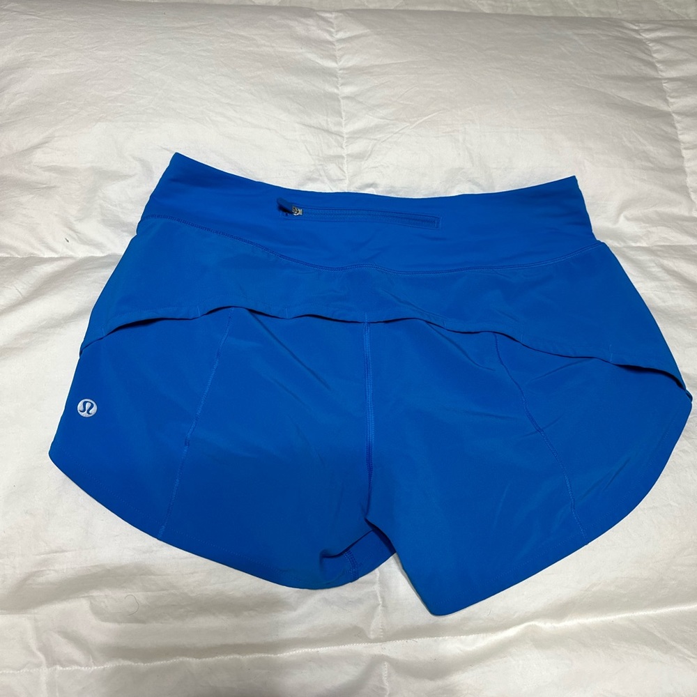 Lululemon speed up mid-rise short 4”, pool side blue, size 6